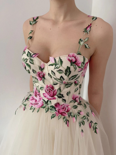 KIMMY champagne tulle dress