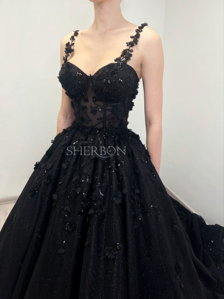 KORNELIA sparkly glitter 3D dress