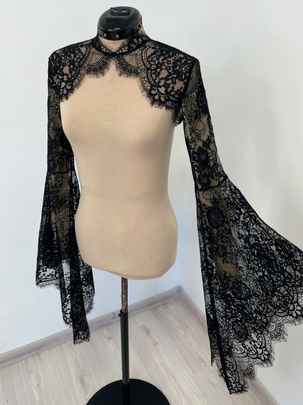 Keyhole lace jacket with bell sleeves