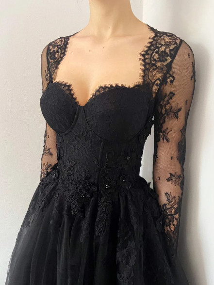 KRISTINA 3d floral lace dress