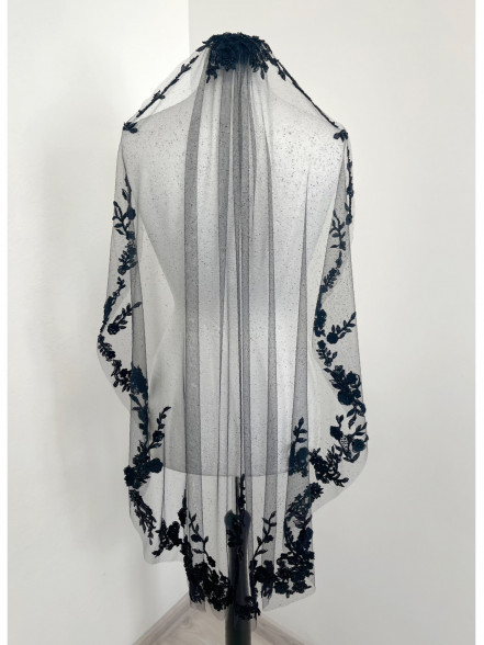 KIARA glitter floral veil